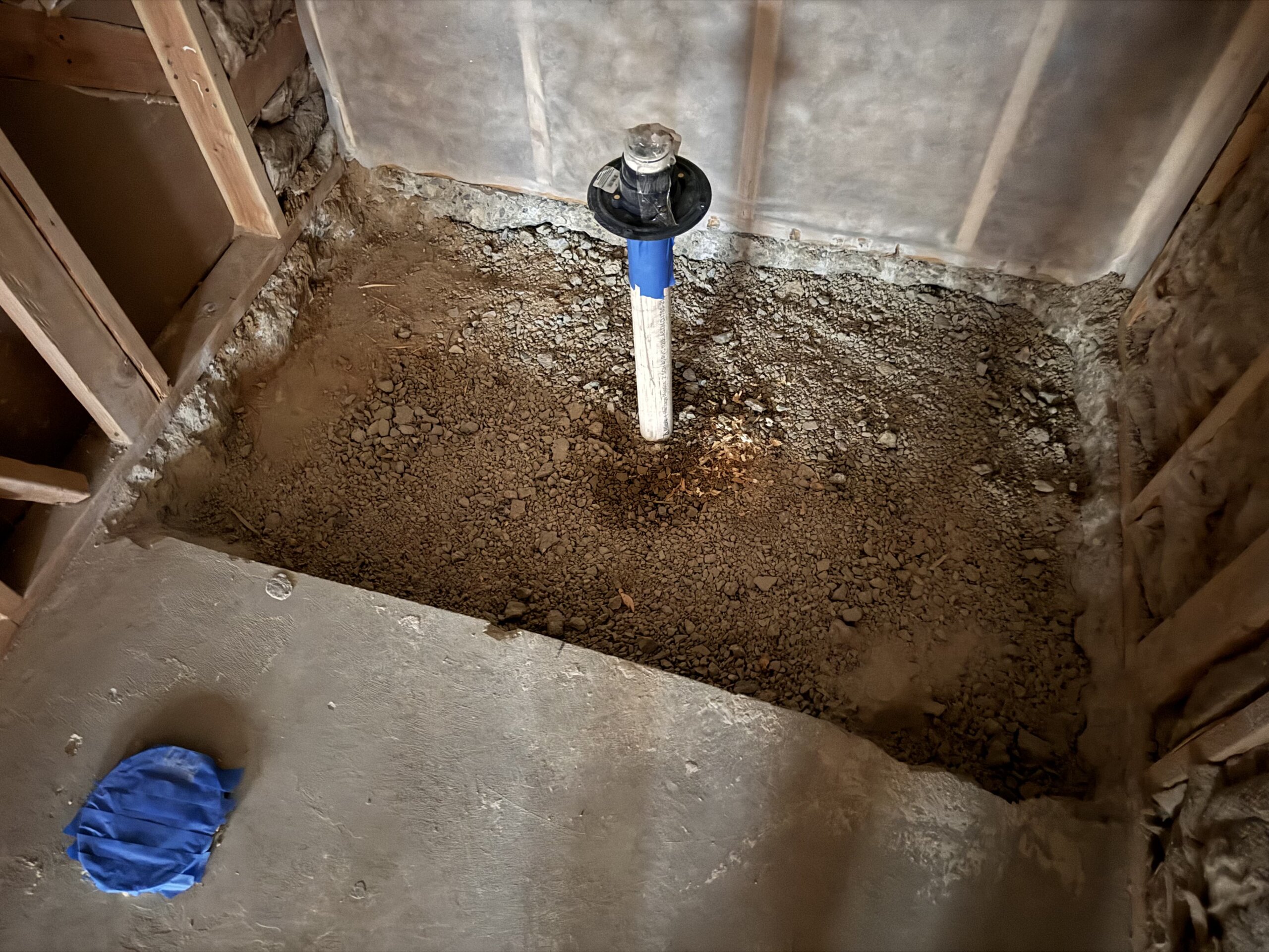 Mapleton Basement Finishing Bathroom Repour Shower Drain To Preserve Height Remodelaholic