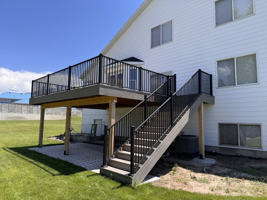 Utah County Deck Builder Update Old Wod To Trex And Black Railing Lindon Ut Remodelaholic